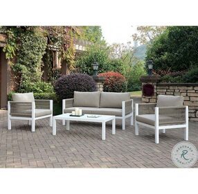 Mazie White Outdoor Rectangle Coffee Table