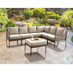 Aleisha Gray and Beige Outdoor Sectional
