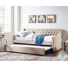 Emmy Beige Twin Daybed With Trundle