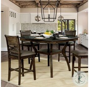 Flick Rustic Oak Counter Height Dining Room Set