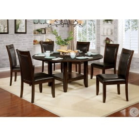 Mae Brown Cherry Round Dining Table