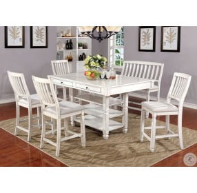 Kaliyah Antique White Counter Height Dining Table