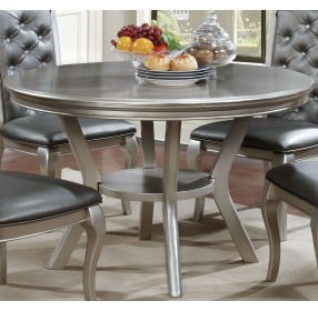 Amina Champagne Round Dining Room Set