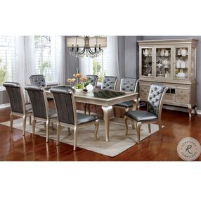 Amina Champagne Extendable Rectangular Dining Table