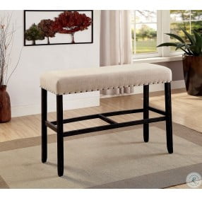 Sania II Antique Black and Ivory Bench
