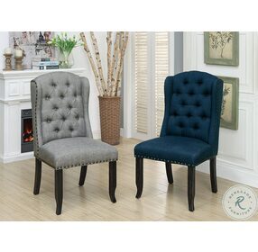 Sania Blue Wingback Chair Set Of 2