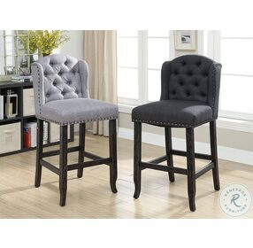 Sania Ii Gray Wingback Bar Chair Set Of 2