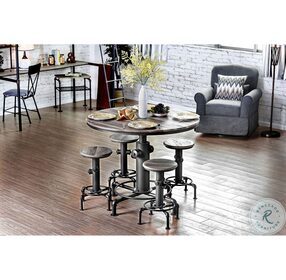 Foskey Antique Black Round Counter Height Dining Table