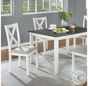Anya Distressed White And Gray 5 Piece Dining Table Set