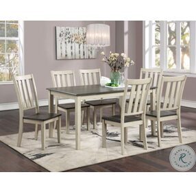 Frances Antique White And Gray Dining Table