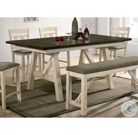Jamestown Ivory And Gray Extendable Counter Height Dining Room Set