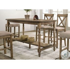 Plankinton Rustic Oak Counter Height Dining Room Set