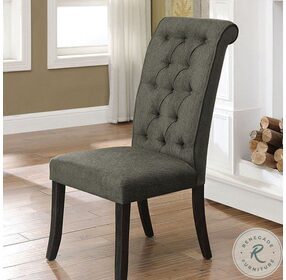 Sania III Antique Black and Gray Side Chair Set of 2