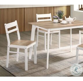 Debbie Natural And White 5 Piece Dining Set