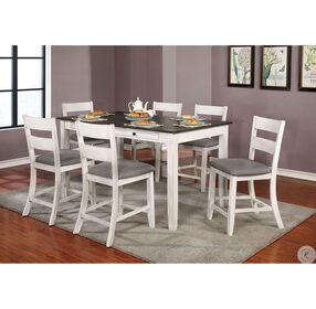 Anadia Antique White And Gray Counter Height Dining Table
