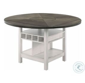 Stacie White and Gray Extendable Counter Height Round Dining Room Set