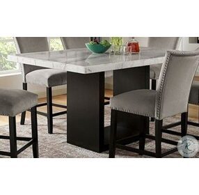 Kian White and Black Counter Height Dining Room Set