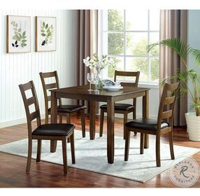 Gracefield Walnut and Dark Brown 5 Piece Dining Table Set