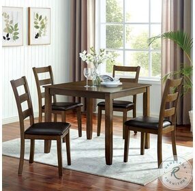 Gracefield Walnut And Dark Brown 5 Piece Dining Table Set