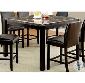 Gladstone Gray Marble And Black Counter Height Dining Room Set