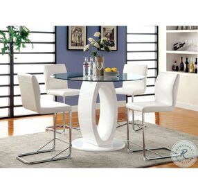Lodia White Round Counter Height Dining Table