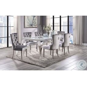 Neuveville White And Chrome Dining Table