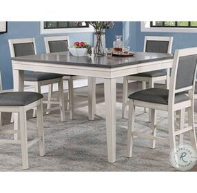 Lakeshore White And Gray Extendable Counter Height Dining Room Set