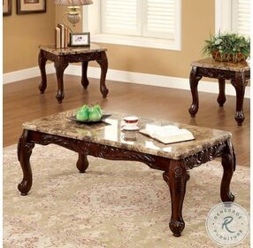 LeChester Dark Oak And Ivory 3 Piece Occasional Table Set