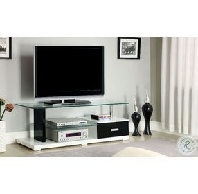 Egaleo Black And White 55" Glass Top TV Console