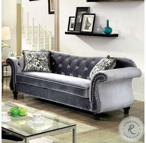Jolanda Grey Flannelette Fabric Living Room Set