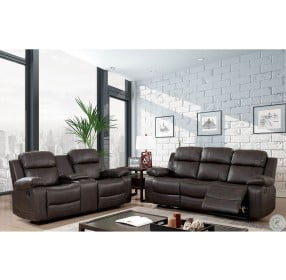 Pondera Brown Reclining Sofa with Drop Down Table