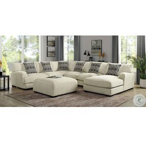 Kaylee Beige U Shaped Sectional With RAF Chaise