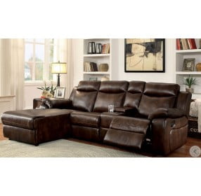 Hardy Brown Reclining With Console LAF Sectional