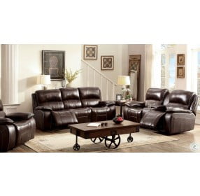 Ruth Brown Leather Reclining Loveseat