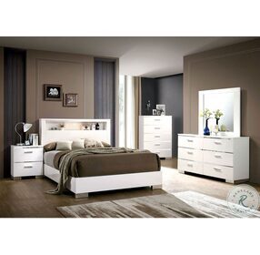 Carlie White California King Panel Bookcase Bed