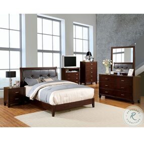 Enrico Brown Cherry King Panel Bed