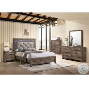 Larissa Natural Tone California King Upholstered Panel Bed