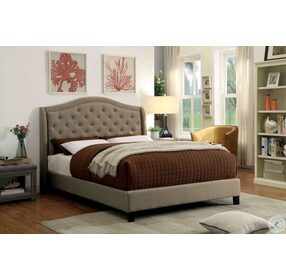 Carly Warm Gray Queen Upholstered Panel Bed