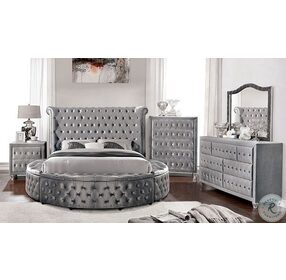 Delilah Grey California King Upholstered Storage Panel Bed
