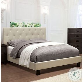 Leeroy Ivory Upholstered Platform Bedroom Set