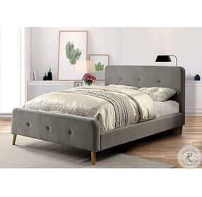 Barney Gray Upholstered Full Platform Bed
