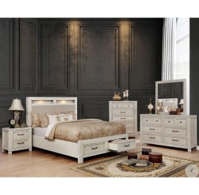 Tywyn Antique White King Storage Panel Bed
