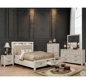 Tywyn Antique White Queen Storage Panel Bed