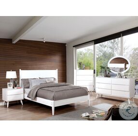 Lennart White Queen Panel Bed