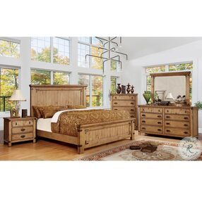 Pioneer Burnished Pine California King Panel Bed