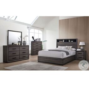 Conwy Gray California King Storage Panel Bed