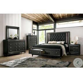 Demetria Gray King Upholstered Panel Bed