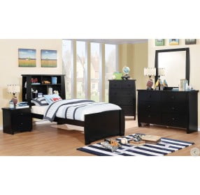 Marlee Black Twin Bookcase Bed