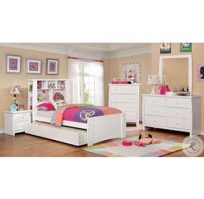 Marlee White Twin Bookcase Bed