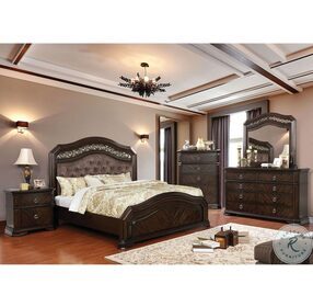 Calliope Espresso California King Upholstered Panel Bed